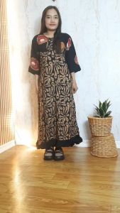 Daster Jumbo LD 130cm Rayon Busui Sekdress Gogo Resleting Depan Batik Cap Pekalongan Terbaru Termurah