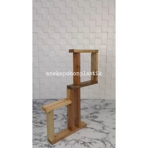 Pajangan Dinding Ambalan Kayu Model Persegi Hiasan Cafe Dekorasi Rumah Aesthetic