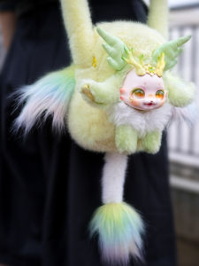 Cute Plush Fantasy Beast Doll Backpack Crossbody Bag Single Shoulder Bag for Outdoor Use Lovely Toy Accessories for Teens