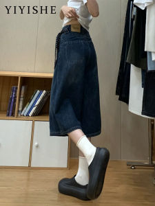 American Retro Seven-Foot Wide-Leg Jeans Womens Summer New Loose Slimming Straight High Waist Denim Casual Wear Resistant