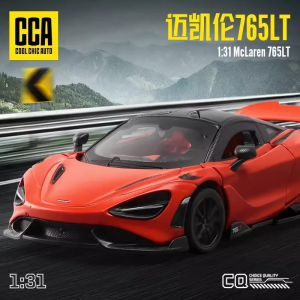 CCA Officially Licensed 1:31 Scale McLaren 765LT Diecast Alloy Model Car with Sound Light and Pull-Back Action for Kids and Adults