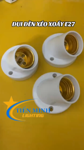 Combo 2 5 10 cái đui đèn xéo xoáy E27 - Đui vát đui treo tiêu chuẩn gắn tường gắn trần đầy đủ phụ kiện