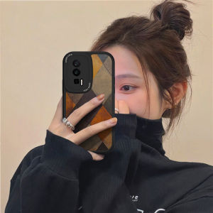 Redmi K90ProMax Vintage Style Diamond Grid Soft Silicone Case Female Version Anti-Fall Full Lens Protection New K70/K80 Models