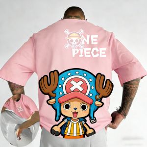 Bandai | "One Piece" Japanese Anime Mens Printed T-shirts Millennium Summer Leisure with Short Sleeves Leisure Boy Childrens T-shirt