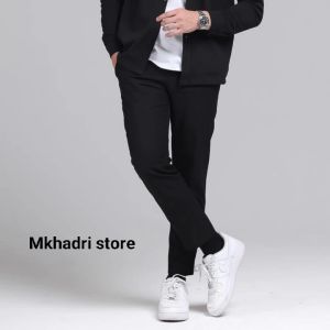 Celana Bahan Formal Kantor Pria Slimfit Warna Hitam