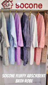 Socone Adult Velvet Bath Robe For Women Men Couple Five Star Hotel Thick Pajamas Absorbent Quick Drying 1PC