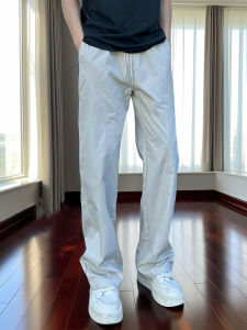 Quick Dry Ice Silk Mens Straight Leg Lightweight Casual Pants American Style Slash Soft Shell Jacket Lightweight Straight Leg