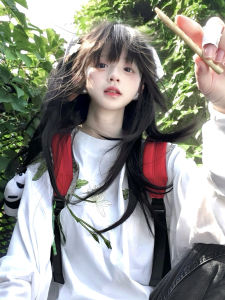 American Street Style Pure Cotton Long Sleeve T-Shirt Women Loose Design Sense Floral Embroidery Couple Match Casual Top