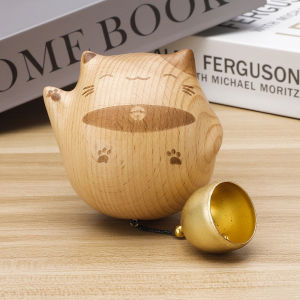 Attracting Cat Doorbell Pull Chain Indoor Modern Simple Style Copper Wind Chimes Home Decorations Entrance Door Reminder