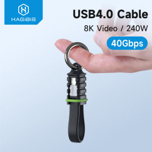 USB4 สายข้อมูล Hagibis พร้อม 40 อัฟป์เตอร์ Gbps USB C To Type-C สายสั้นแบบ พกพาสายชาร์จเร็ว 240W 8K 60Hz สายสั้นกับ Thunderbolt 3/4 อุปกรณ์พอร์ต Type-C USB4