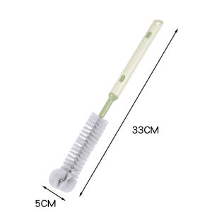 Stainless Steel Cup Brush 2-in-1 Long Handle Wall-Mounted Cleaning Tool for Blender Cup Washing Multi-Functional Kitchen Brush