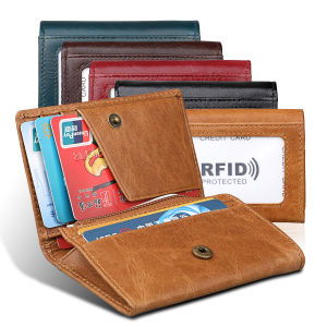 Women Men Genuine Leather Credit Card HolderSmall Rfid Blocking Cards Wallet