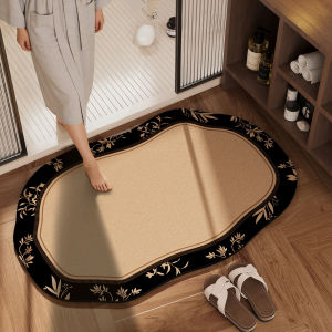 Vintage Style Irregular Shape Diatomite Non-slip Water-absorbing Bath Mat