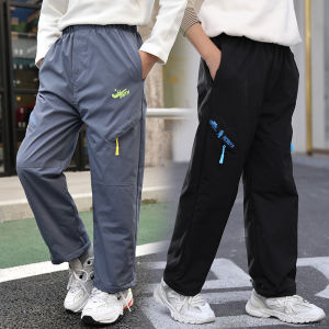 กางเกงขายาวกันน้ำบุขนสำหรับเด็กผู้ชายกางเกงกีฬาใส่ด้านนอกหนาพิเศษใส่ช่วงฤดูใบไม้ร่วงและฤดูหนาวสำหรับนักเรียนและเด็กกางเกงจู่โจมยอดนิยมสำหรับเด็กหญิงวัย5-12ขวบ