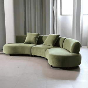 ภาษาฝรั่งเศสคํา Vintage Arc โซฟาห้องนั่งเล่นหรูหราทันสมัยแผนกต้อนรับ Beauty Salon Designer Villa Non-storage นุ่ม Hard ฟองน้ํา Latex บรรจุ