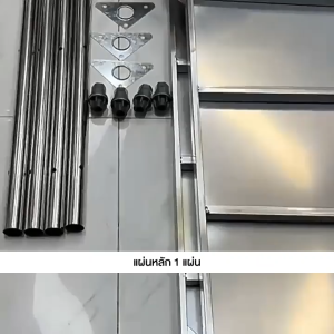 MEIJIASI 304โต๊ะสแตนเลส โต๊ะทำงานสแตนเลสสองชั้น ไม่คม ปลอดภัยต่อการใช้งาน แข็งแรงทนทาน ห้องครัวโรงแรม รับน้ำหนักได้900kg