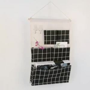3D Multi Pocket Hanging Storage Bag Cotton Linen