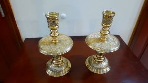 Đôi chân nến Vĩnh Tiến số 4 (VT4) cao 48 cm nặng 66 kg màu vàng sáng bóng