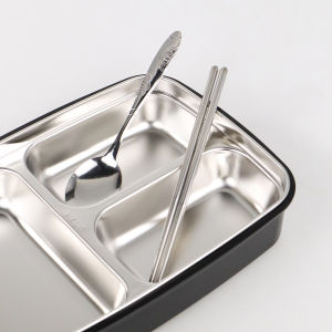 Kotak Makan Lunch Box Stainless Steel 3 Grid 1L - OU1000