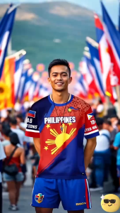 【Free Custom Name & Number】Philippines Independence Day Men Jersey Flag pattern prints Wearable Comfortable and breathable V-neck short-sleeved top Quick-drying Independence Day Flag prints T-shirt