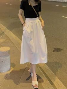 Round Neck Short Sleeve T-Shirt High Waisted Skirt Set