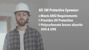 3M Virtua Protective Eyewear Hard Coat UV Anti-Scratch Lens Clear Temple 11328 Indoor/Outdoor ANSI Z87.1-2015 Safety Glasses