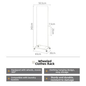 Small Movable Clothes Drying Rack with Handle and Laundry Basket