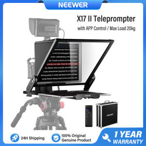 NEEWER X17 II Teleprompter พร้อมการควบคุมแอปเข้ากันได้กับที่ชาร์จยูเอสบี iPad iPhone Manfrotto 501PL โหลดสูงสุด 20กก./44.1Ib