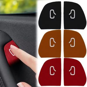 Car Door Control Panel Sticker 4pcs for Tesla Model Y/ Model 3 Highland 2024-2026 Suede Button Guard Decal Styling Accessories
