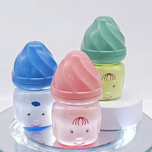 60ml Baby Bottle Ice Cream Cute Design Baby Bottle Soft Tear-Resistant Bite-Resistant Food Grade Material Safe No Odor - A Great Gift For Newborns