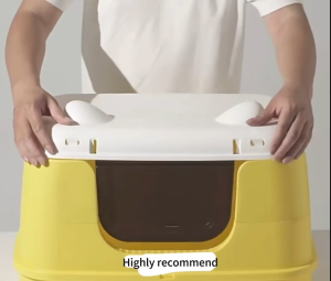 Premium Enclosed Cat Litter Box Extra Large Big Space Deodorizing Anti-Splash Cat Toilet (Dual Mode Easy-Clean PP)