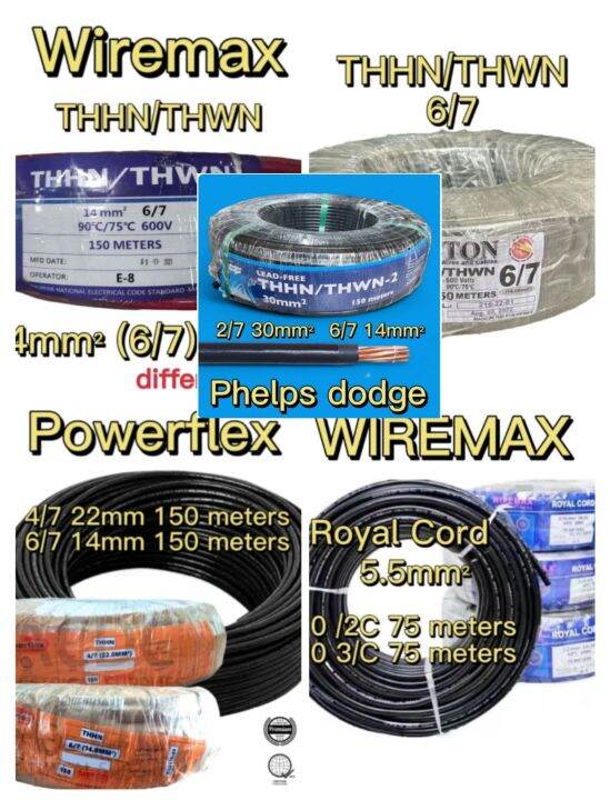 Thhn Thwn Per Meter Phelps Dodge Powerflex Wiremax Boston Big Sizes