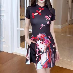 ECLAIRE 003 Setelan Celana Scuba Shortsleeves Etnik Cheongsam Imlek CNY Lunar Chinese Import oslo