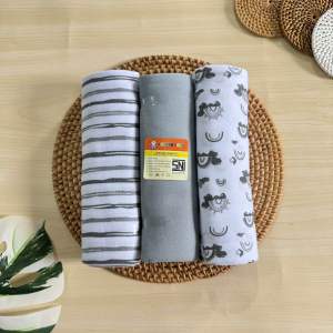 Seri Abu Turtle - 3 PCS Bedong Motif UK Jumbo 90x110cm Bahan Kaos SNI Bedong Bayi New Born Bedong Bayi Baru Lahir New Born Newborn