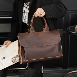 กระเป๋าถือผู้ชาย กระเป๋าสะพายข้างธุรกิจ กระเป๋าถือแบบลำลอง กระเป๋าหนัง PU ทรงสี่เหลี่ยม สีสันสดใส ปิดด้วยซิป กระเป๋าสะพายไหล่ข้างเดียว