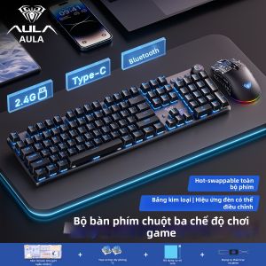 AULA | Three-Mode Wireless Bluetooth Mechanical Keyboard 108 Keys
