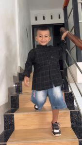 Kemeja Flanel Anak Lengan Panjang Atasan Baju Flannel Ukuran 3-13 Tahun