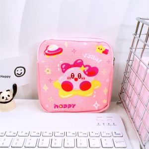 Canvas Thickened Zipper Pouch Sanitary Pad Storage Bag Multi-Functional Small Bag for Girls Student Cartoon Handbag