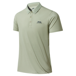 Jeep | Jeep Mens Antibacterial Casual Short Sleeve Polo Shirt Outdoor Summer Cool Feeling Turn-down Collar Breathable Quick-drying Lightweight