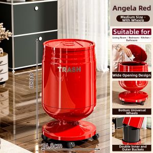 MEIZHUFU | Easy-to-Reach Mobile Luxurious Large Capacity Trash Bin