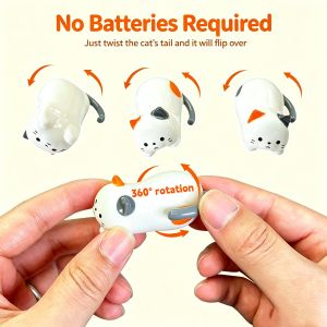 Innovative Clockwork Cat Miniatures for Stress Relief Entertainment Clockwork Rolling Kitten Toy for Endless Fun and Relaxation