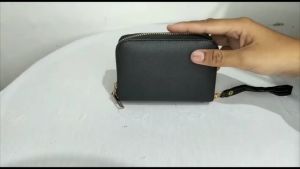 Dompet kartu tempat penyimpanan uang dan kartu dompet mini polos wanita murah kulit sintetis