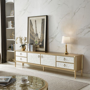 Modern Minimalist American Shell Solid Wood TV Cabinet Luxury Small Apartment Bedroom Living Room TV Cabinet Coffee Table Combination