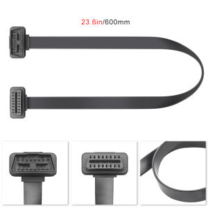 16pin 60cm OBD2 Connector Car 16 Pin Flat Extension Cable Car Scanner OBD 2 Male To Female Adapter OBD OBDII Diagnostic Tool