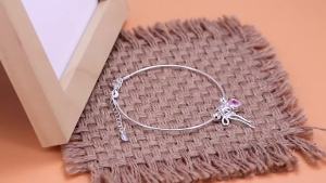 Nữ Bạc 925 Đính Đá Zircon Trái Tim Tình Yêu Vòng Tay Có Nơ Ngôi Sao Hạt Xương Rắn Dây Xích Dễ Thương Lãng Mạn Món Quà Trang Sức
