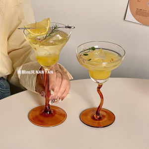 แก้วชิ้นเล็กทรงสูงสไตล์ย้อนยุค แก้วชิ้นเล็กสำหรับผสมเครื่องดื่มแอลกอฮอล์ แก้วชิ้นเล็กสำหรับใส่แชมเปญและไวน์ขาว