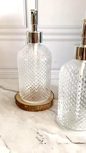 Dispenser Sabun Kaca / Tempat Botol Kaca Shampo Sabun Pump 400ml / Tempat Shampo Sabun Cair