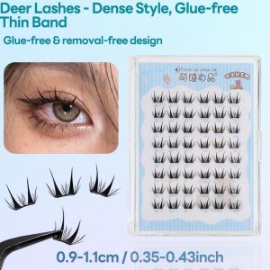 VelvetLash【Local Stock】Manga Noglue Eyelashes Ultra-thin False Eyelashes Segmented Lashes with Eyelash Glue Strands DIY Cluster Lashes