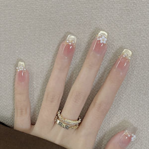 Nhựa Giả Móng Tay Ngắn Thủ Công Mắt Mèo Nhỏ 3D Nhựa Giả Móng Tay Pháp Màu Trắng Nhẹ Cao Cấp Móng Tay Mềm Nhựa Dán Móng Tay