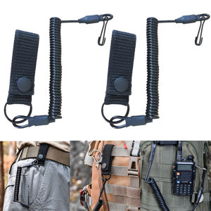 Tactical Retractable Spring Elastic Rope Anti-loss Portable Fishing Rope Outdoor Tools with Mobile Phone Key Chain